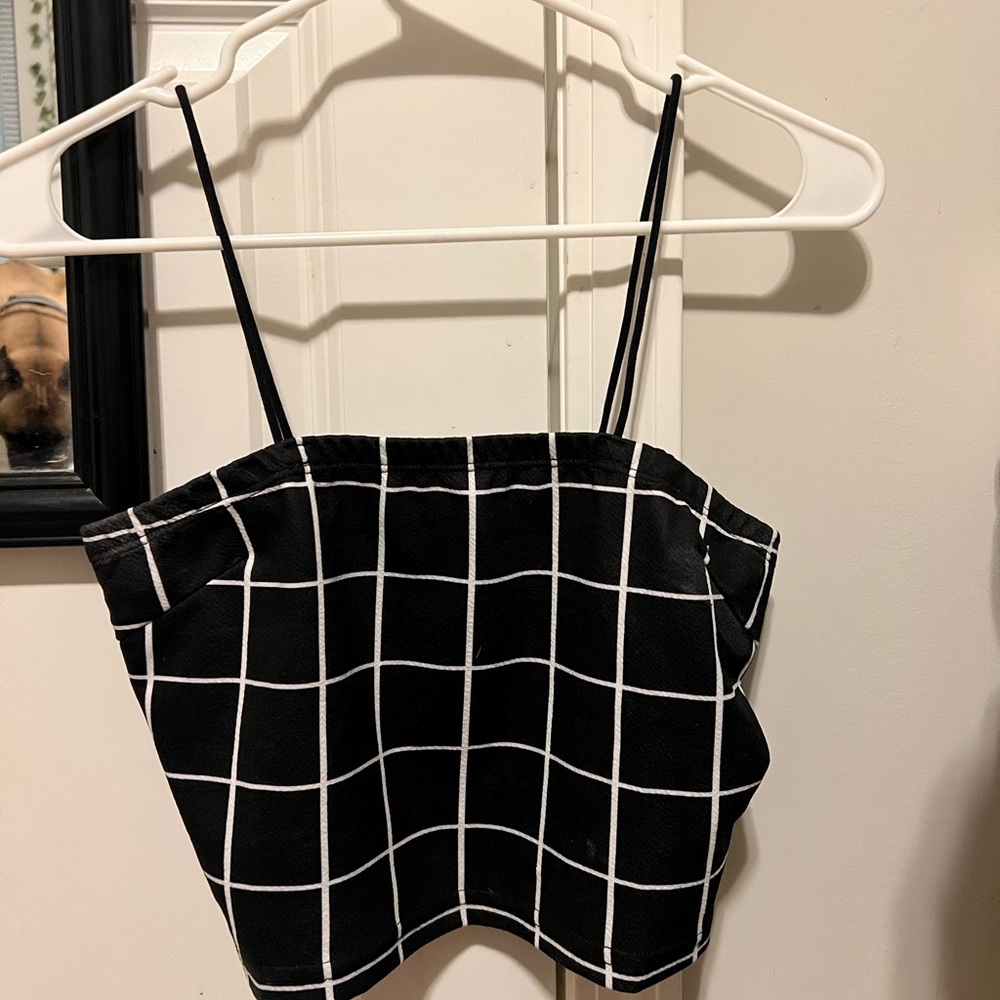 Plaid tank crop top